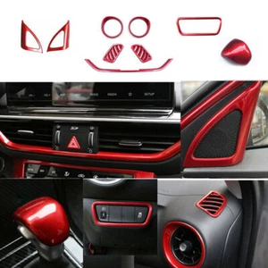 9pcs Red ABS Car Interior Kit Cover Trim For 2019-2022 2023 Kia Forte / k3 - Picture 1 of 5