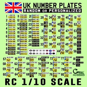 RC 1/10 UK BRITISH Number Plates Scale Sticker GB BRITAIN License Plate Licence - Picture 1 of 191