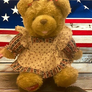 Vintage MTY International Americana Teddy Bear Plush Colonial Dress 16 in - Bild 1 von 9
