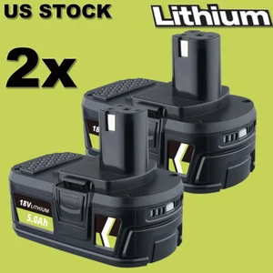 2pack fit For RYOBI P108 18V High Capacity 5.0Ah Battery 18 Volt Li-ion Plus - Picture 1 of 4