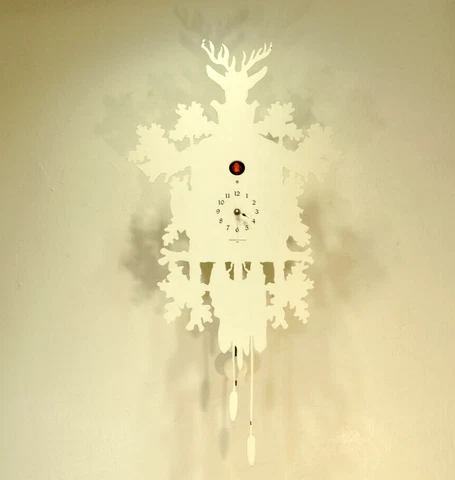 Diamantini & Domeniconi White Cuckoo Clock CUCU 373 -made in Italy AS-IS Cover