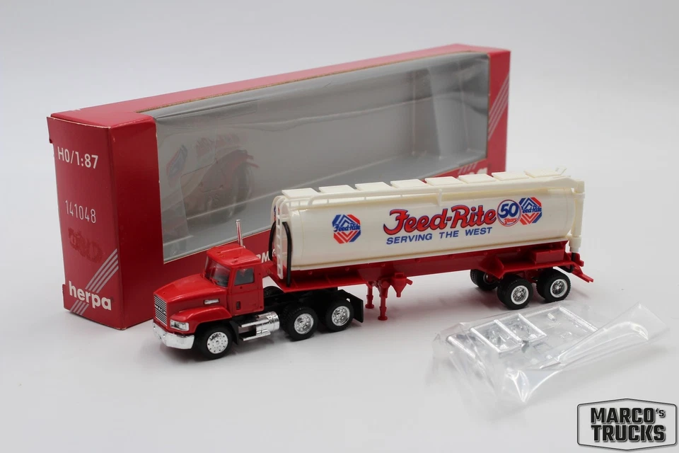 Herpa MACK CH600 Silo semitrailer "Feed-Rite 50 years“ No. 141048 1:87 /H21459 - Image 1 of 1