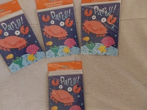 Inviti festa granchio sotto il mare 1 confezione da 8 biglietti con buste  - Foto 1 di 3