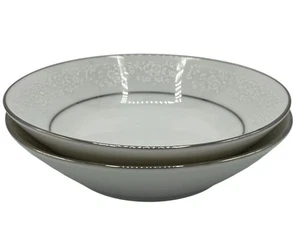 Noritake Tahoe Obstschalen 2er Set modern weiß erhaben Blumenmuster 2585 - Bild 1 von 20