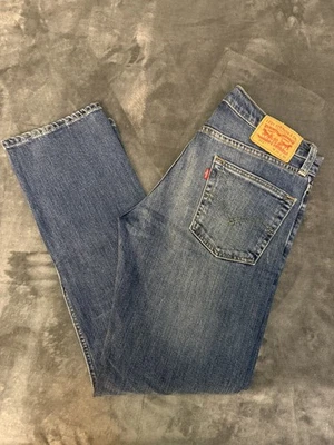 Pantalones de mezclilla Levis 513 para hombre 30x30 azul lavado medio ajustados rectos informales Foto 1 de 4