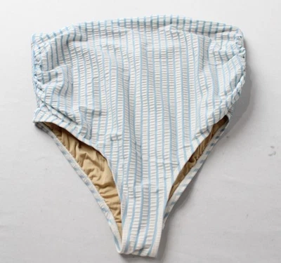 Pantalones de natación Seersucker a rayas de maternidad Old Navy para mujer AC2 blancos pequeños  Foto 1 de 4