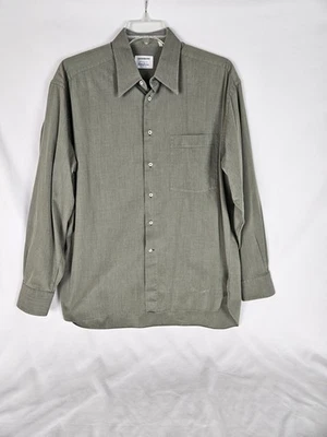 Camisa para hombre Lorenzini para Neiman Marcus verde/gris 100 % algodón Italia 17 grande Foto 1 de 4