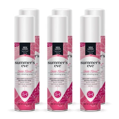 Freshening Spray | Sheer Floral | 2 oz Size | Pack of 6 | pH Balanced, Dermat... - Image 1 of 4
