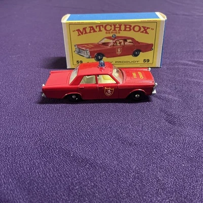 Matchbox Lesney Ford Galaxie Fire Chief Car, никогда не доставался из коробки, No55 / 59 как новый - Изображение 1 из 4