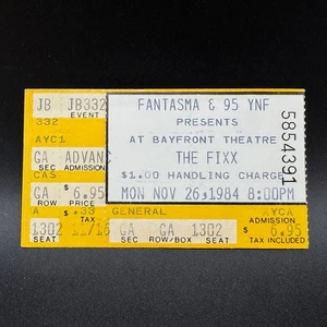1984 FIXX KONZERT TICKET STUB, BAYFRONT THEATRE - Bild 1 von 2