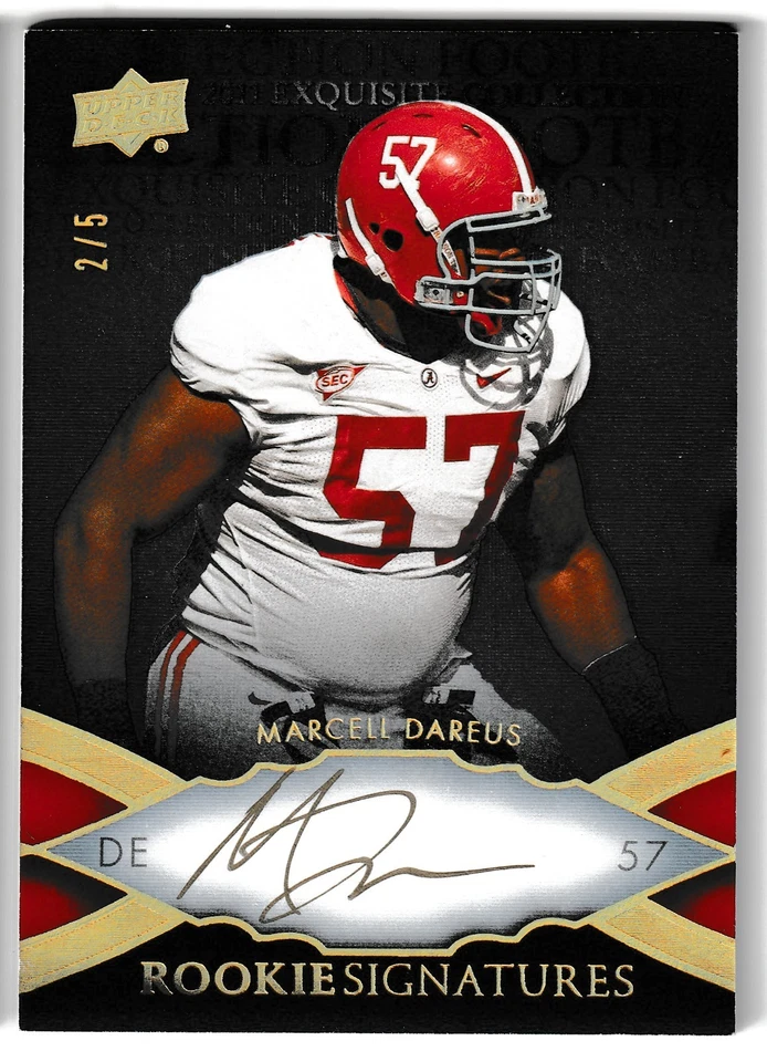 2011 Upper Deck Exquisite Auto /5 Marcell Dareus Alabama Crimson Tide RC #66 - Image 1 of 1