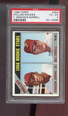 1966 Topps #254 Phillies ROOKIE Stars Ferguson Jenkins Fergie RC PSA 4 Card MLB - Image 1 of 2