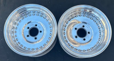 CENTERLINE AUTO DRAG HIGH POLISHED 15" WHEELS 15x8.5 RIMS 5x4.75 GM CHEVY (2) Foto 1 de 4