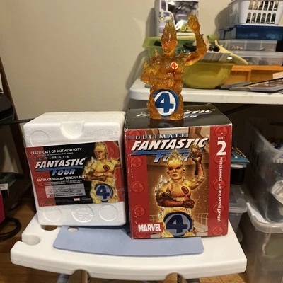 Busto antorcha humana Ultimate Fantastic 4 #374/2500 por diamond select certificado de autenticidad Marvel Inc Foto 1 de 4