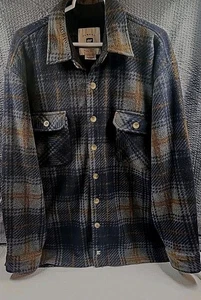 Juneau karierte Fleece Hemd Jacke L, blau/braun Knopfleiste Outdoor warm Flanell - Bild 1 von 4
