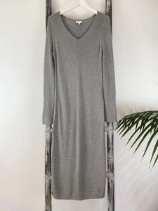 Witchery Grey Marle Ribbed Knit Long-Sleeve Midi Dress - Size L (Fit Size 14) - Picture 1 of 4