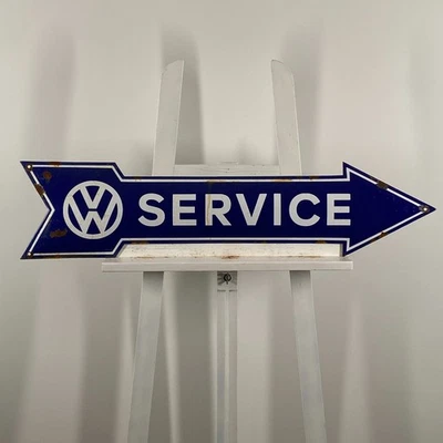 Volkswagen Enamel Sign - 90x21cm (35.4x8.3") - Nice Service Porcelain Decoration - Image 1 of 4