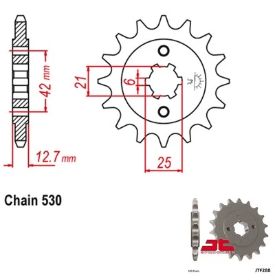 Piñones de contraeje JT piñón paso 530 18 dientes Honda CB500 (1971-1973) Foto 1 de 2
