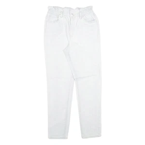 LEVI'S Girls High Loose Paperbag Relaxed Jeans White Denim W24 L27 Cotton Blend - Picture 1 of 6