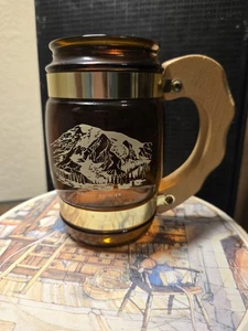Vintage Amber Glass Barrel Shaped Seattle Washington Mug - Picture 1 of 4