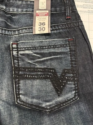 Pantalones de mezclilla para hombre I.N.C negros talla 36 x 30 Foto 1 de 3