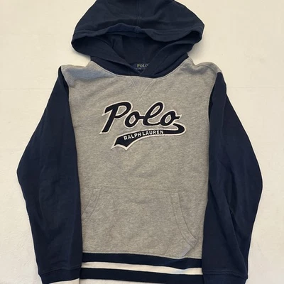 Polo Ralph Lauren Sudadera con Capucha Juvenil Talla M (10-12) Gris y Azul   Foto 1 de 3