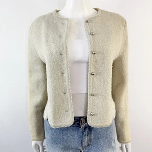 Lanz of California Gray Wool Button Up Sweater Jacket Size 10 Modest Casual - Picture 1 of 13
