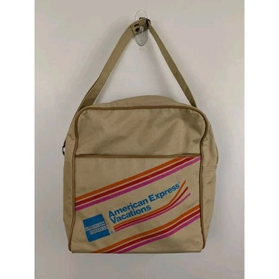 Bolso de Mano American Express Vacations Vintage Fin de Semana Beige 14x12x6" Foto 1 de 4