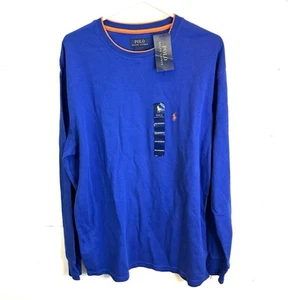 Polo Ralph Lauren Thermal Waffle Knit Royal Blue Long Sleeve Shirt Mens Size XXL - Picture 1 of 9