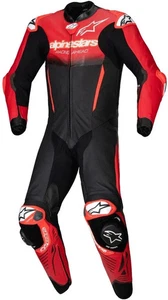 Alpinestars Style One-Piece Leather Suit Motorbike Black/Mid Red By TriCore - Imagen 1 de 4