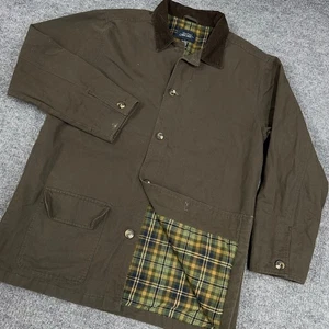 Vintage Chore Jacket Men Large Olive Green Field Barn Coat Flannel Lined *READ* - Picture 1 of 10