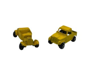 Tootsietoy Yellow Jeep Truck And No Brand Roadster 1:87 Scale Diecast Metal Used - Picture 1 of 6