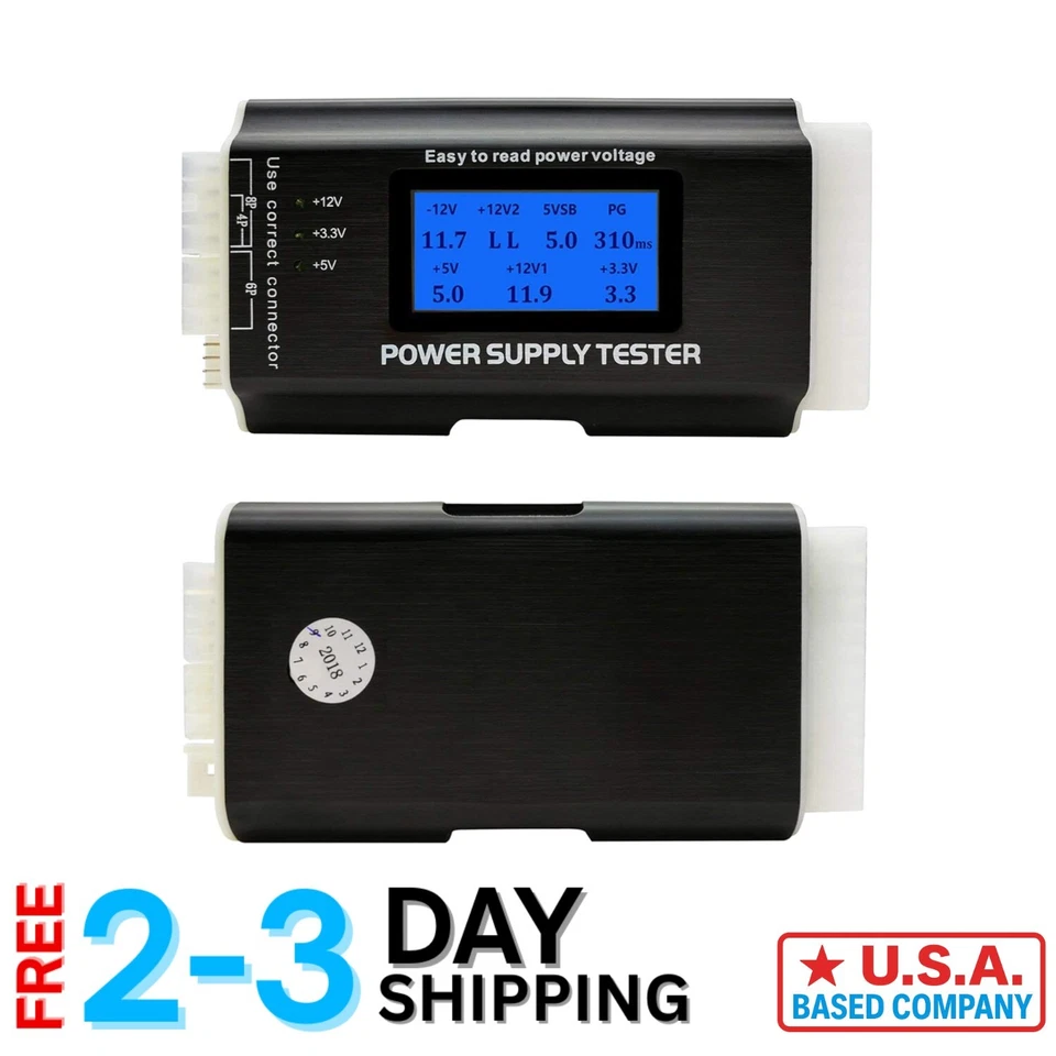 PC Power Supply Tester – Lightweight 1.8'' LCD Screen for ATX/ITX Connectors - Image 1 of 4