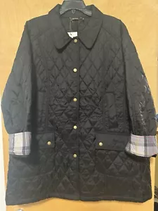 Barbour Women's Plus Size 2X Summer Beadnell Quilted Jacket Coat Parka Designer - Picture 1 of 8