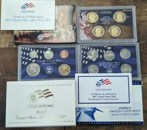 2007-S US Mint 14-Coin Proof Set Complete Slides/Box+COA -OGP- - Picture 1 of 3