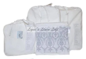 Rachel Ashwell Couture Stickerei Saum grau Cal King Bettwäsche Set $ 374 NEU - Bild 1 von 8