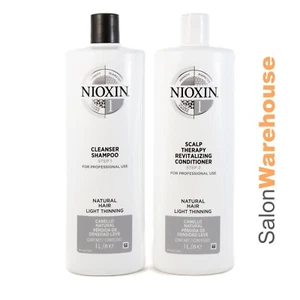 Nioxin System 1 Cleanser + Scalp Therapy Conditioner - Litre Pack 1000ml - Picture 1 of 1