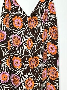 4SI3NNA Urban Outfitters Jumpsuit Small Floral Brown Orange Pink Lined Wide Leg