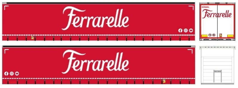 Nuova Grafica adesiva "Ferrarelle"  trasparente x semirimorchi Herpa 1/87. - Immagine 1 di 1