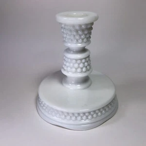 Westmoreland White Milk Glass Hobnail Candle Holder Marked Single Vintage - Picture 1 of 5