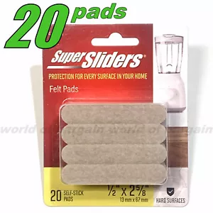 20 ALMOHADILLAS DE FIELTRO Super Deslizantes Muebles Contador Superficie Protección Tira Autoadhesiva - Imagen 1 de 3