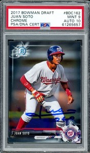Juan Soto 2017 Bowman Draft Chrome RC PSA 9 Gem 10 Auto PSA/DNA 61265657