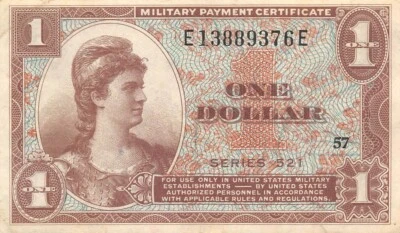 USA / MPC  $1  1952  Series  521  Plate # 57  Circulated Banknote Mtop - Image 1 of 2