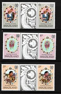 Swaziland 1981 Royal Wedding Charles & Diana Stamps MNH Pairs