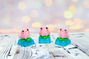 Pink Frog Artisan Keycap Frogs Cute Collectible Kawaii Keycaps Kero Key cap - Picture 1 of 7