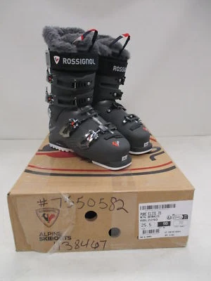 ROSSIGNOL WOMEN'S (2024) PURE ELITE 70 SKI BOOTS SIZE 25.5 CHARCOAL GRAY RBL2240 - Image 1 of 4