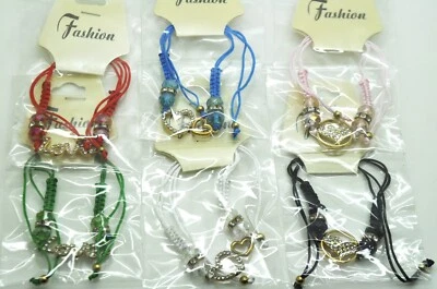 Lote de 6 piezas amor multi estilo cuerda ajustable al por mayor joyería pulseras Foto 1 de 2