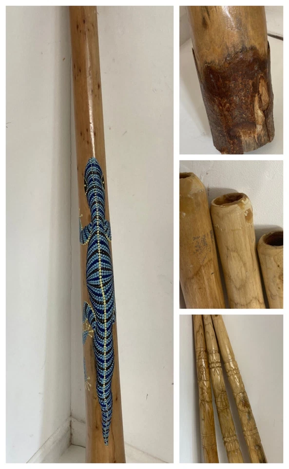 NO EYE DEER GRADE B EX DISPLAY Hand Made Didgeridoo - High Quality Hard Wood Teak Painted