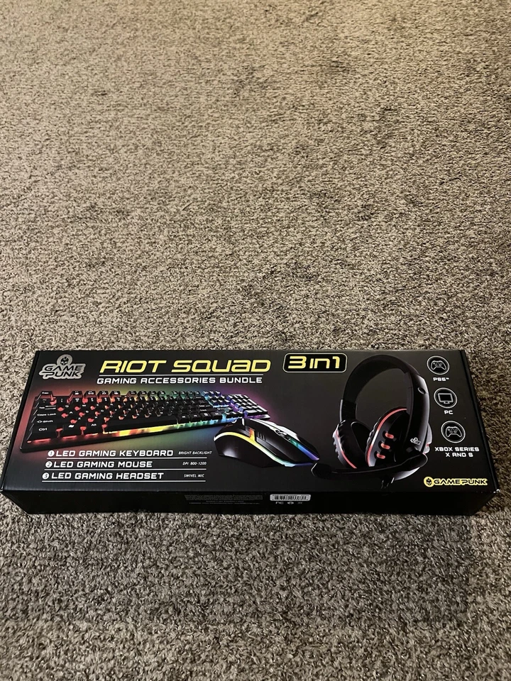 Game Punk Riot Squad Gaming Accessories Bundle LED Keyboard Mouse And Headset - Image 1 of 4