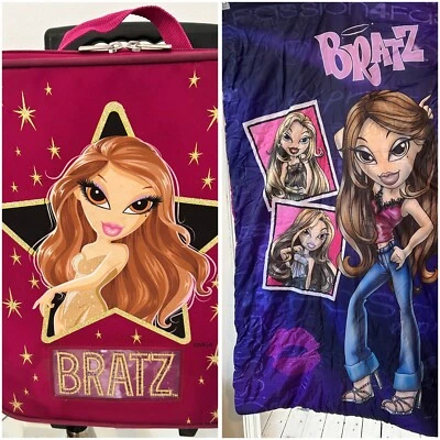 Bratz mga Maleta con Ruedas Bolsa de Viaje y Saco de Dormir Lote Pijamas RARO DE COLECCIÓN Foto 1 de 4